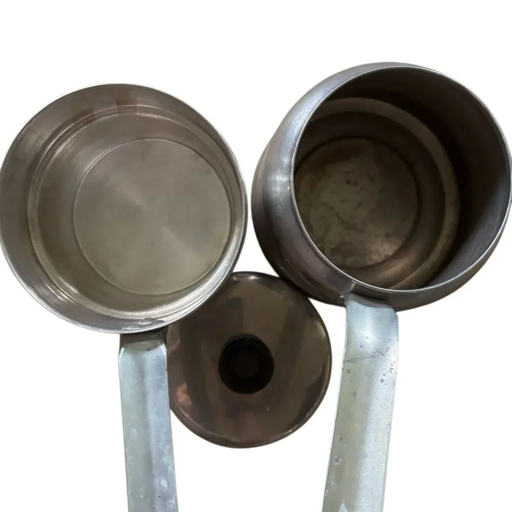Vintage Comet Aluminum Double Boiler Pot Set Lid USA Made Country